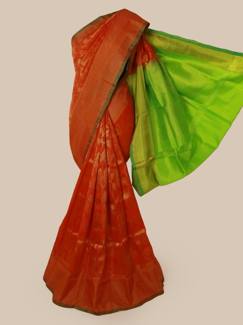 

Pothys Orange Pure Silk Woven Design Kanjeevaram Saree