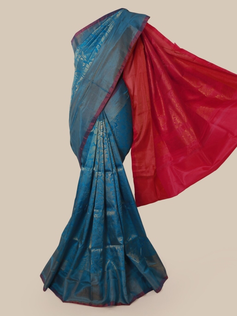 

Pothys Blue & Pink Pure Silk Woven Design Kanjeevaram Saree