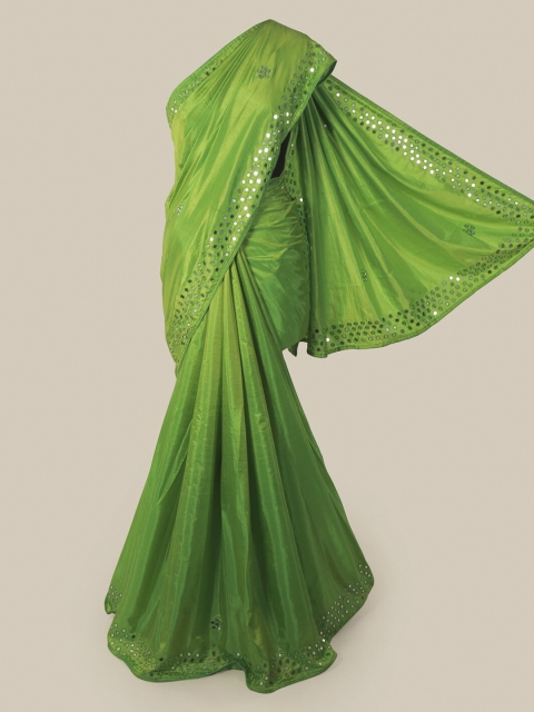 

Pothys Green Solid Art Silk Saree