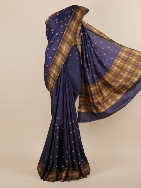 

Pothys Blue Woven Design Jute Silk Saree