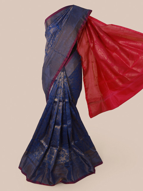 

Pothys Blue Pure Silk Woven Design Kanjeevaram Saree