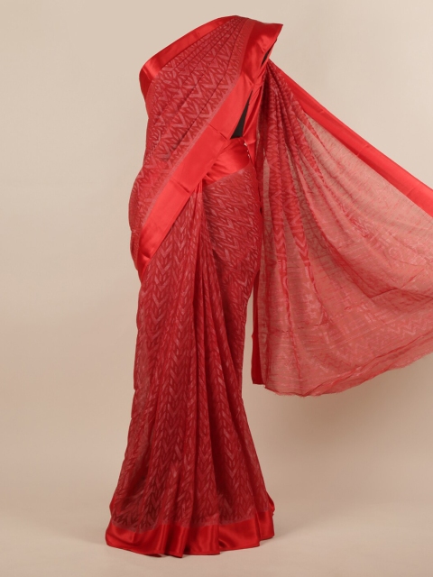 

Pothys Red Woven Design Jute Silk Saree