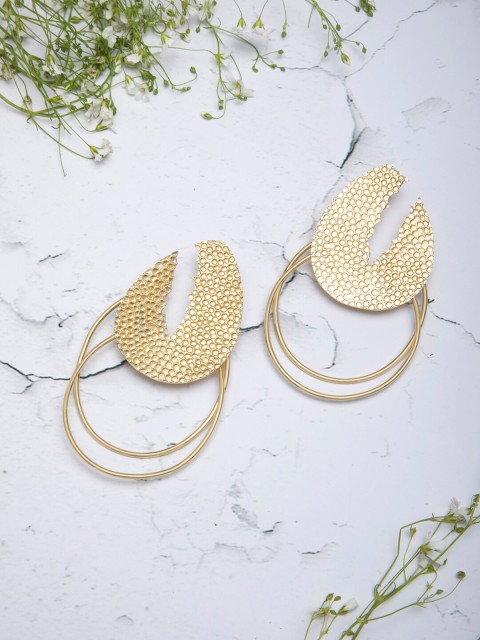 

INDYA Gold-Plated Geometric Drop Earrings