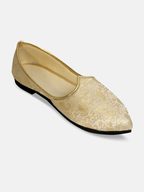 

PANAHI Men Cream-Coloured & Beige Printed Handmade Mojaris