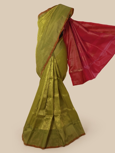 

Pothys Green & Pink Pure Silk Woven Design Kanjeevaram Saree
