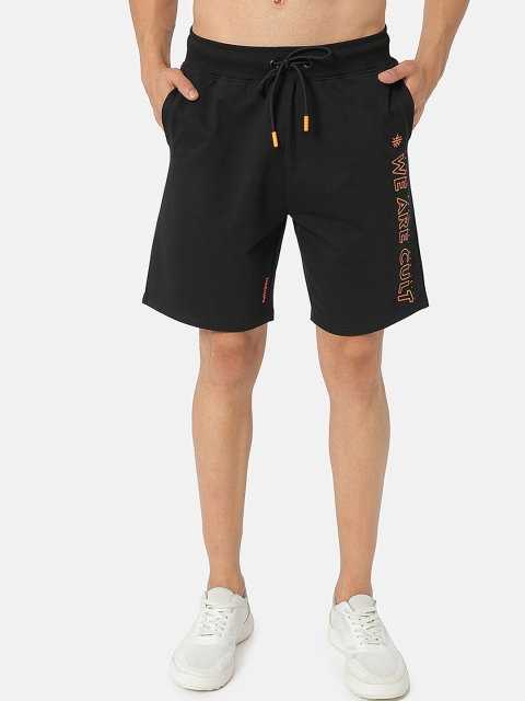 

Cultsport Men Black Printed Regular Fit Sports Shorts