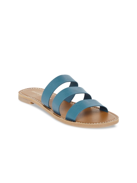

Forever Glam by Pantaloons Women Teal Blue Solid Open Toe Flats