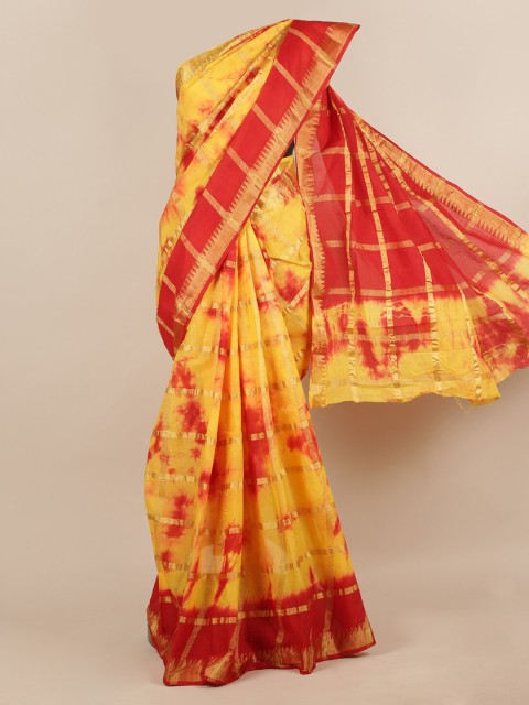 

Pothys Yellow & Red Pure Cotton Printed Saree