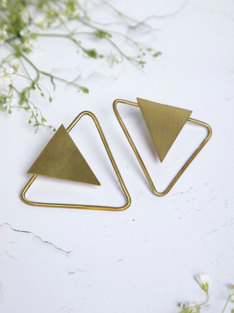 

INDYA Gold-Plated Triangular Studs