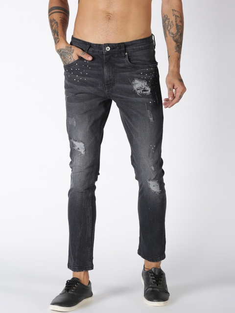 

Blue Saint Men Black Slim Fit Mid-Rise Mildly Distressed Jeans