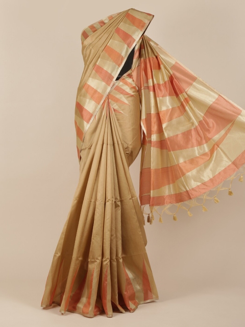 

Pothys Beige Solid Jute Silk Saree