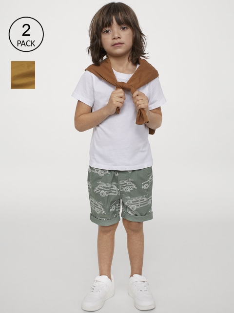

H&M Boys 2-Pack Cotton Shorts, Olive