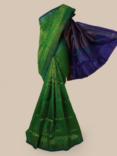 

Pothys Green & Gold Pure Silk Woven Design Kanjeevaram Saree
