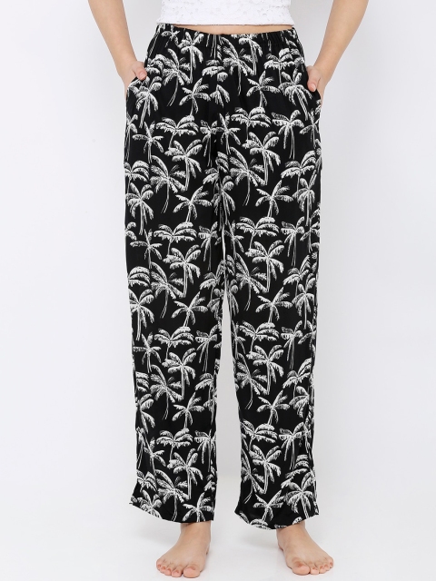 

Heart 2 Heart Women Black & White Printed Lounge Pants
