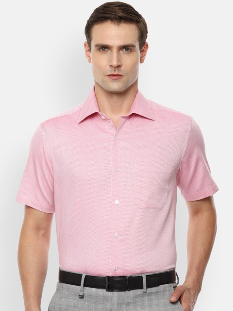 

Louis Philippe Men Pink Regular Fit Self Design Formal Shirt