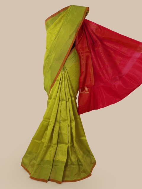 

Pothys Green Pure Silk Solid Kanjeevaram Saree