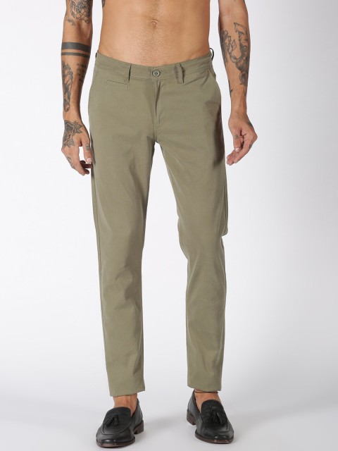 

Blue Saint Men Beige Skinny Fit Solid Regular Trousers