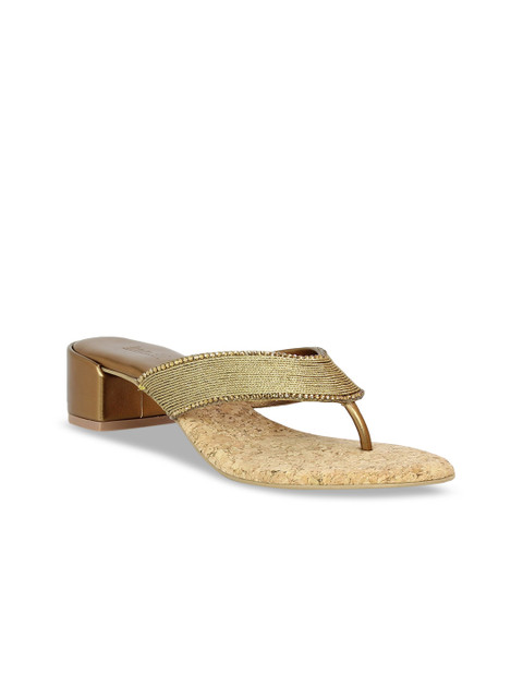 

Inc 5 Women Gold-Toned Textured Sandals