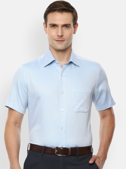 

Louis Philippe Men Blue Regular Fit Self Design Casual Shirt