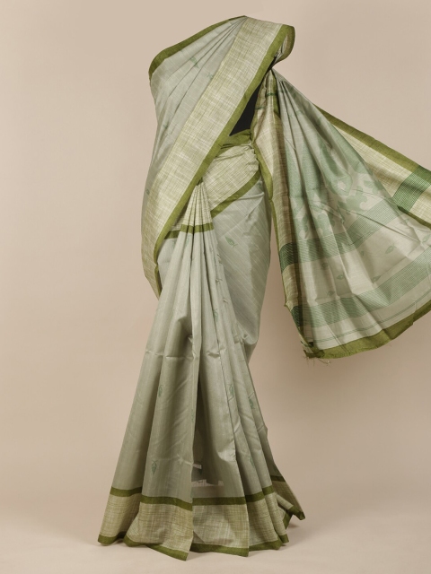 

Pothys Green & Grey Jute Silk Printed Saree