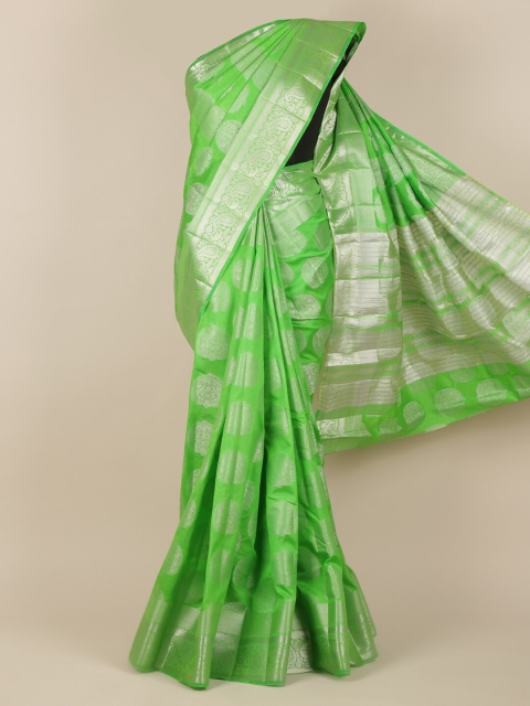 

Pothys Green Woven Design Jute Silk Saree