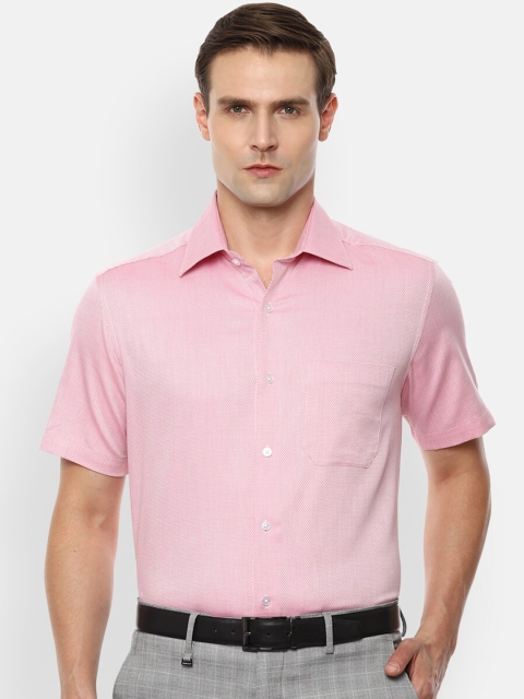 

Louis Philippe Men Pink Regular Fit Self Design Casual Shirt