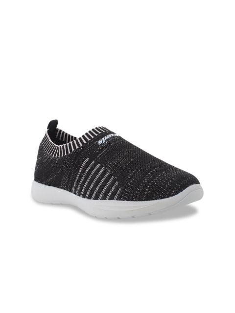 

Sparx Women Black & White Woven Design Slip-On Sneakers