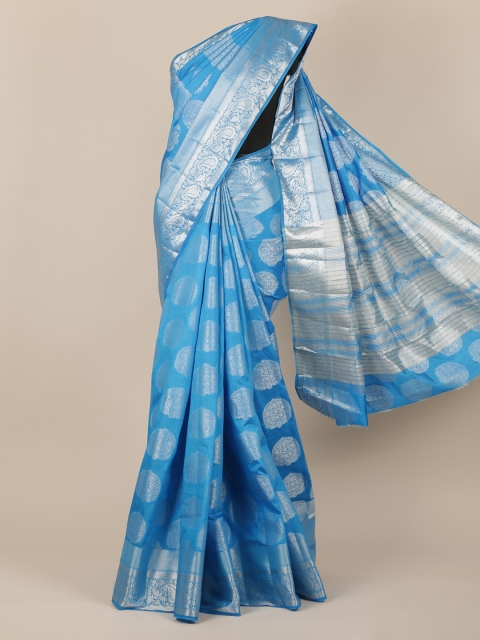 

Pothys Blue Woven Design Jute Silk Saree