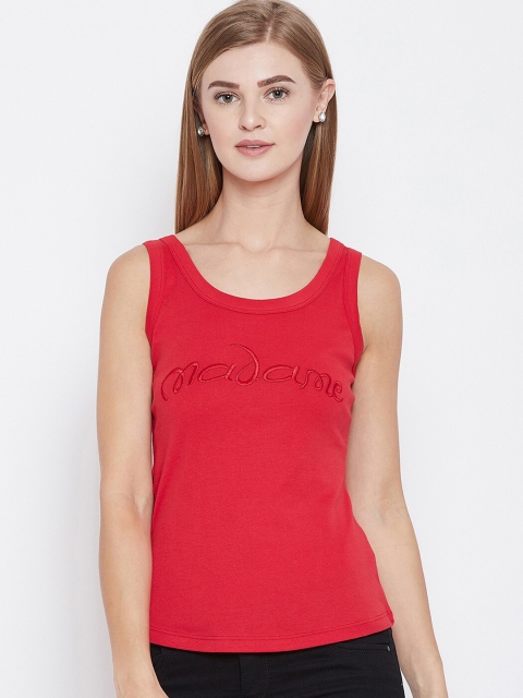 

Madame Red Embroidered Tank Top