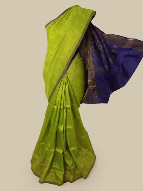 

Pothys Green Pure Silk Woven Design Kanjeevaram Saree