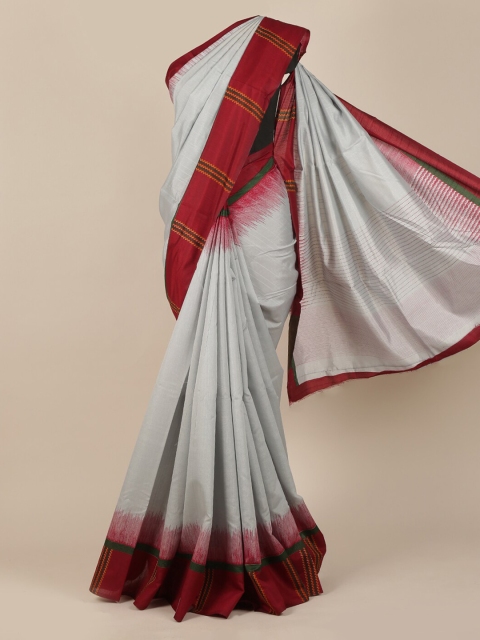 

Pothys Grey Solid Jute Silk Saree