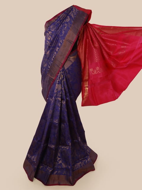 

Pothys Blue Pure Silk Woven Design Kanjeevaram Saree
