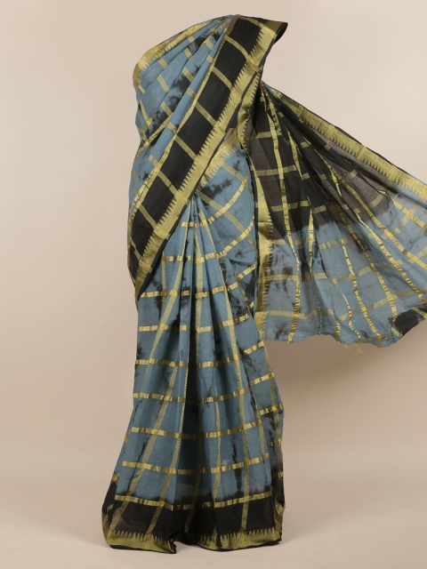 

Pothys Grey & Black Pure Cotton Woven Design Saree