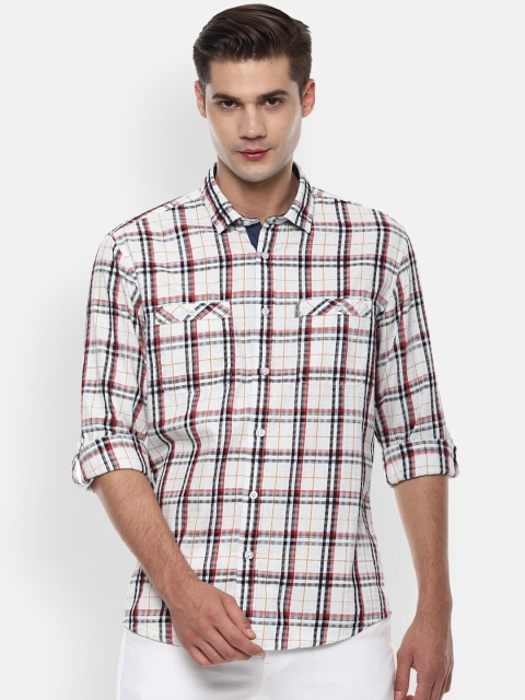 

Louis Philippe Jeans Men White & Black Slim Fit Checked Casual Shirt