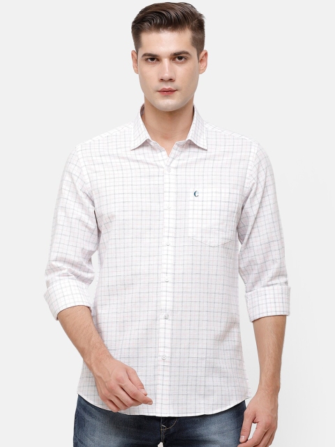 

CAVALLO by Linen Club Men White & Black Regular Fit Checked Casual Shirt