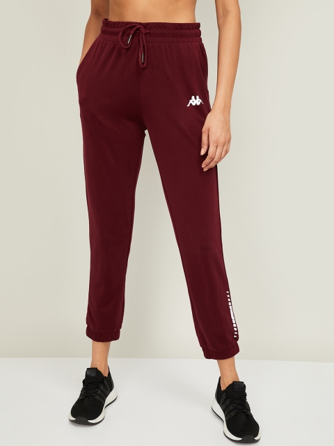 

Kappa Women Burgundy Solid Joggers