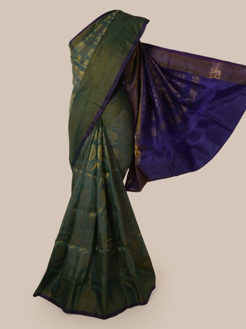 

Pothys Grey & Blue Pure Silk Woven Design Kanjeevaram Saree