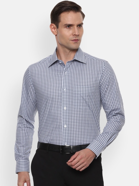 

Louis Philippe Men Blue Regular Fit Checked Casual Shirt
