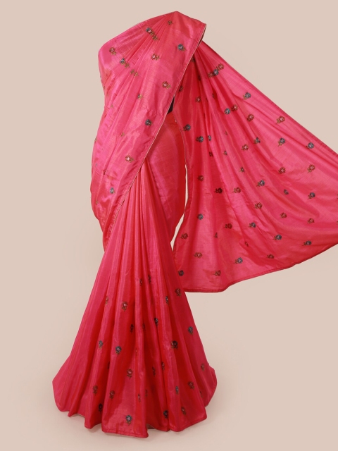 

Pothys Pink Embroidered Art Silk Saree