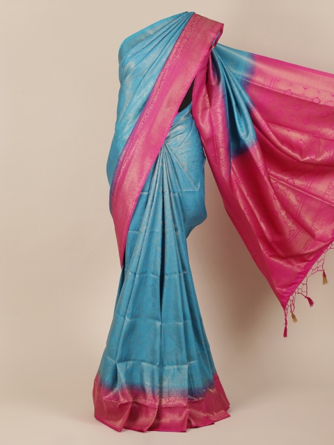 

Pothys Blue Woven Design Jute Silk Saree