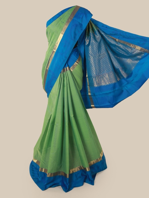 

Pothys Green & Blue Pure Silk Woven Design Saree