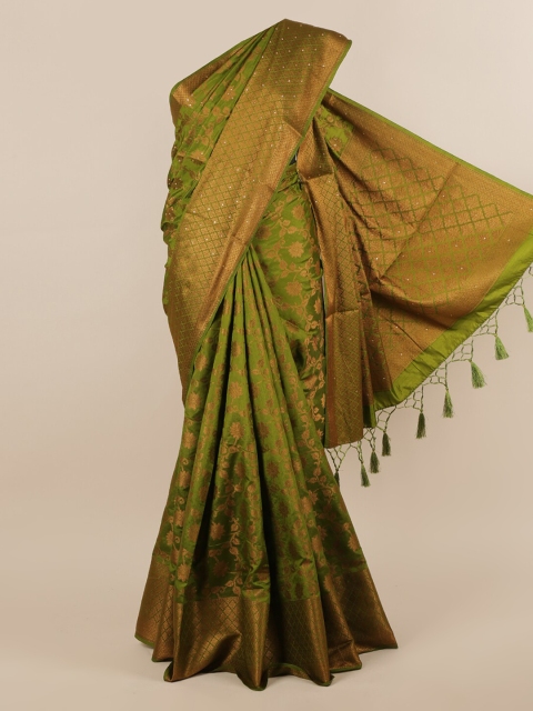 

Pothys Green Woven Design Jute Silk Saree
