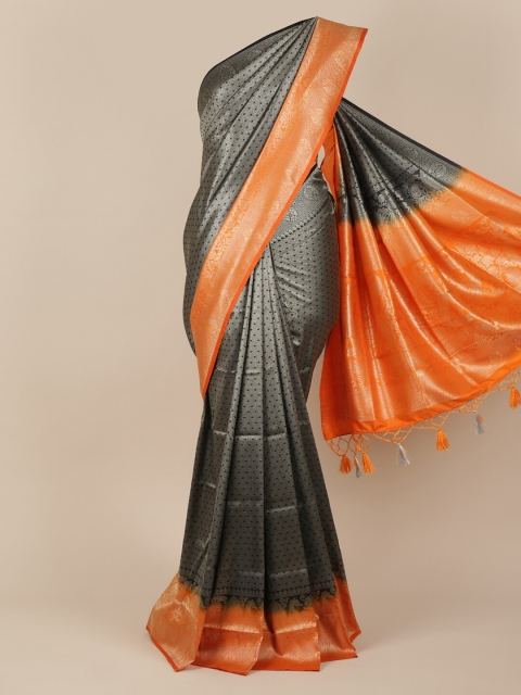 

Pothys Black Woven Design Jute Silk Saree