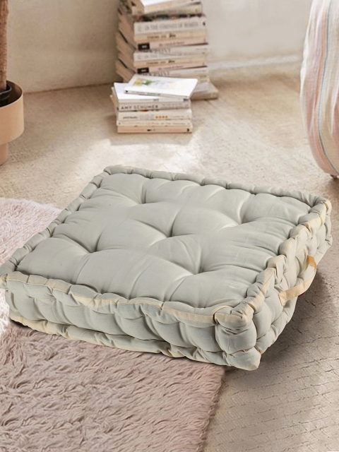 

HOSTA HOMES Mint Green Solid Cotton Filled Chair Pad