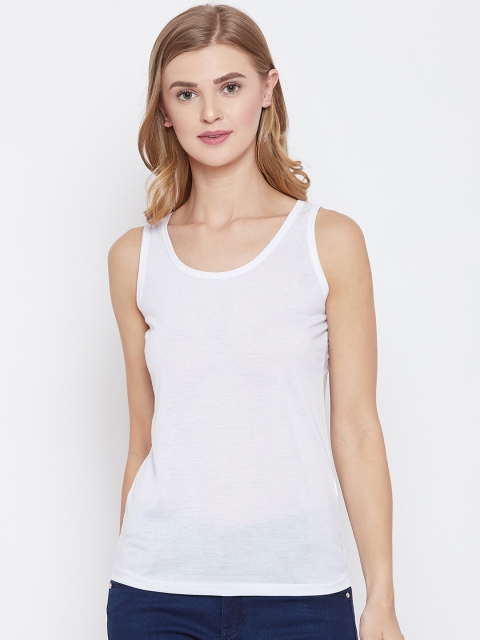 

Madame White Solid Tank Top