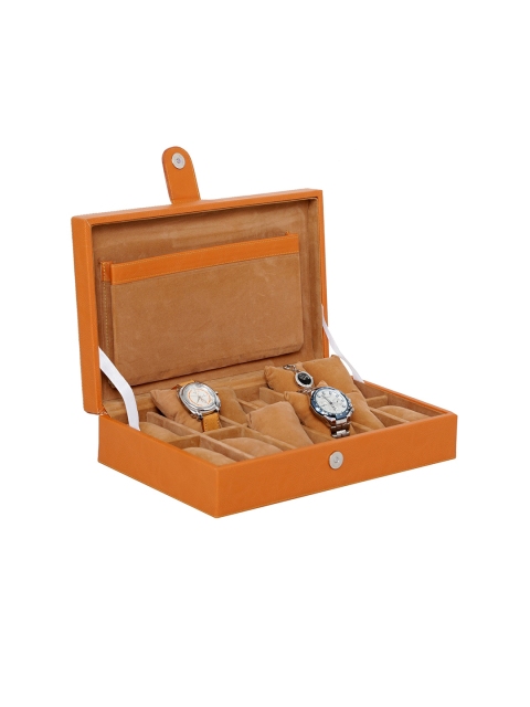 

Leather World Unisex Tan Brown 12 Slots Watch Organiser Box