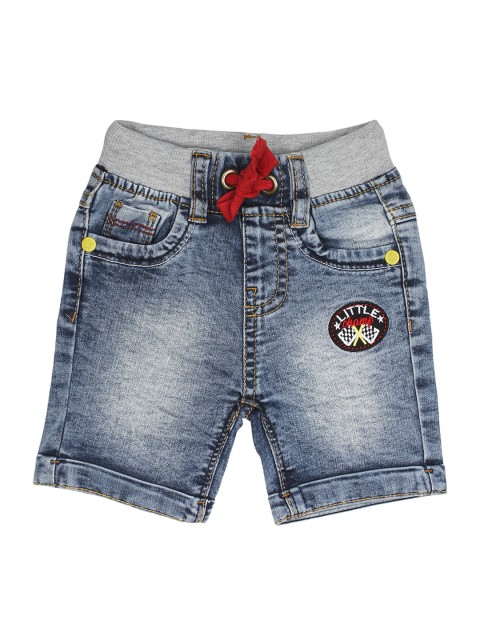 

Lil Lollipop Boys Blue Washed Regular Fit Denim Shorts