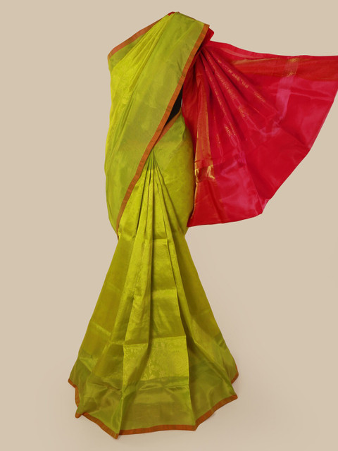 

Pothys Green & Pink Pure Silk Woven Design Kanjeevaram Saree