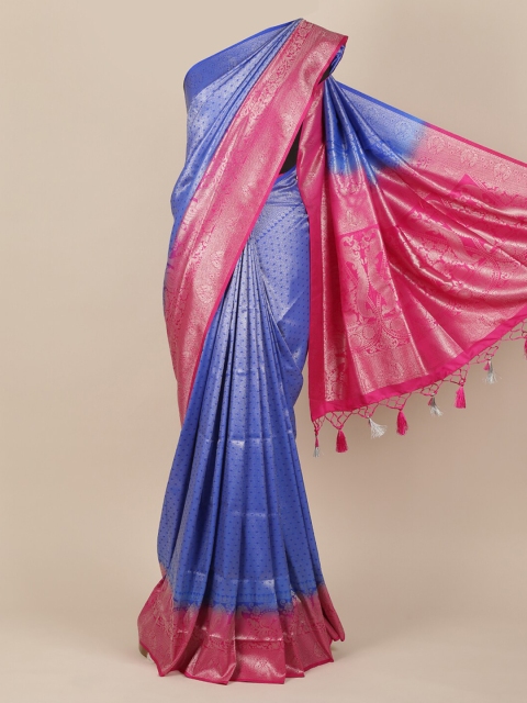 

Pothys Blue Woven Design Jute Silk Saree