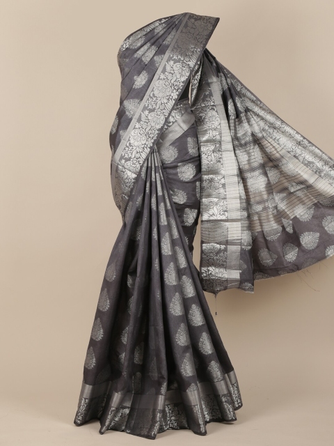 

Pothys Grey Woven Design Jute Silk Saree